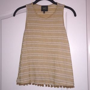 Mustard Tassel Tank Top From ANTHROPOLOGIE